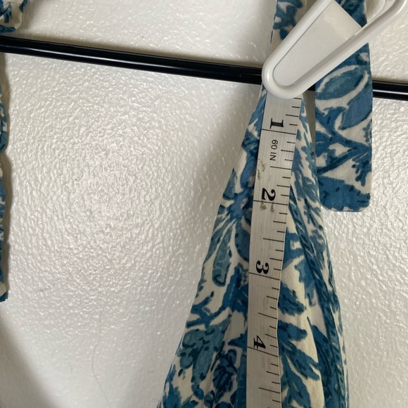 Olivaceous Women's Mini Dress Sundress Size Large Floral Blue Halter Neck Ruffle - Picture 9 of 12